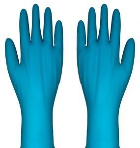blue cleanroom nitrile gloves